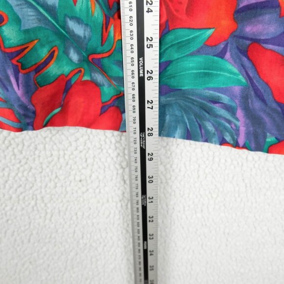 Hilo Hattie Shirt Mens Large Red Blue Floral Tropical Camp Hawaiian Cotton - Picture 5 of 8